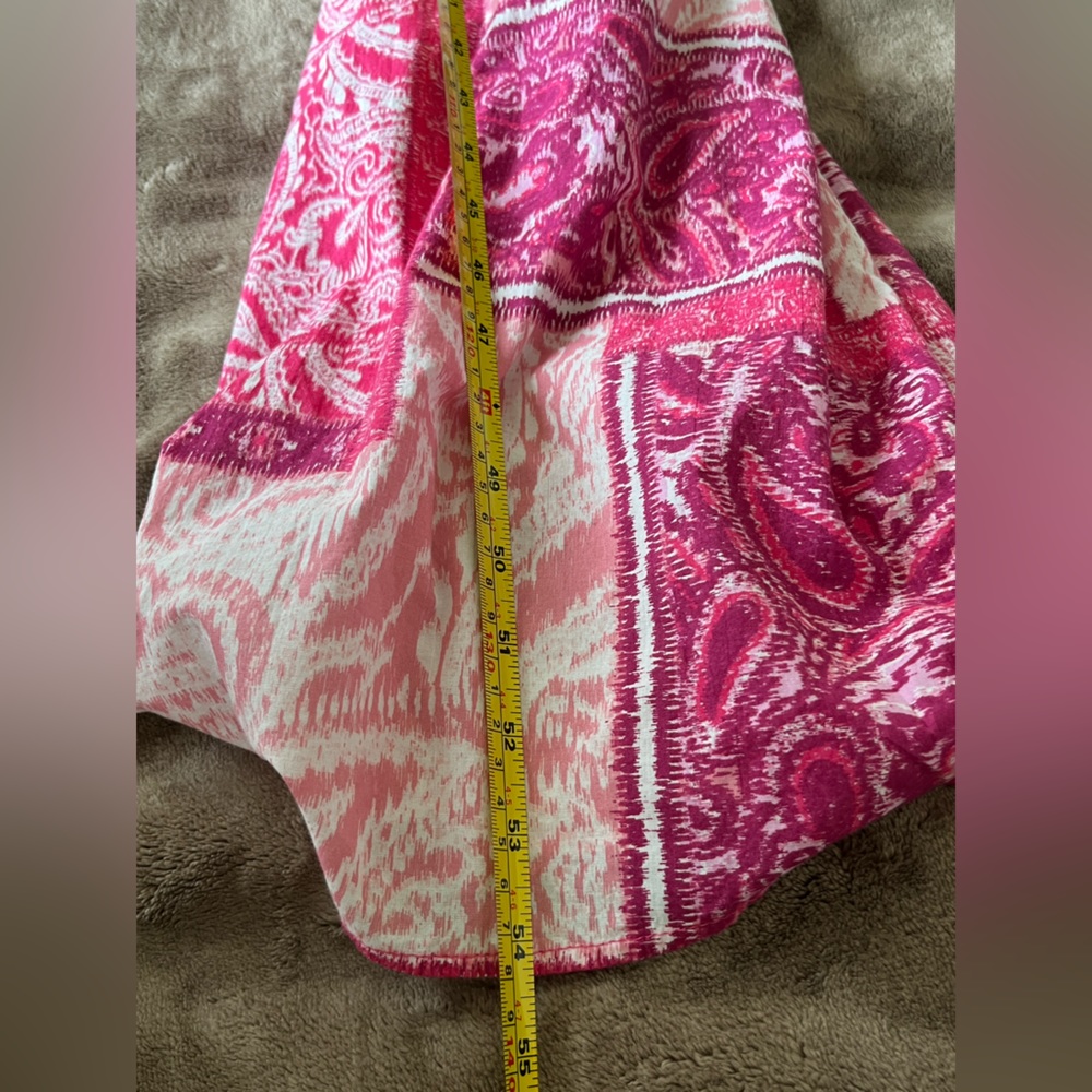 Zara Long Patchwork Print Cut Out Dress Pink White size L - Picture 10 of 10